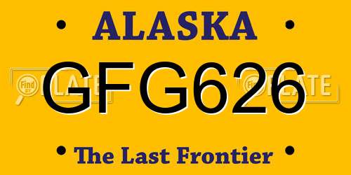 GFG626 Alaska License Plate