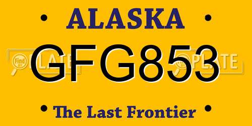 GFG853 Alaska License Plate