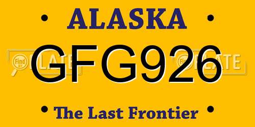 GFG926 Alaska License Plate