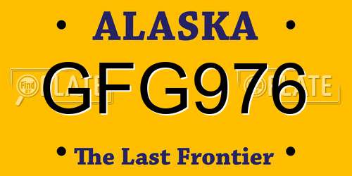 GFG976 Alaska License Plate