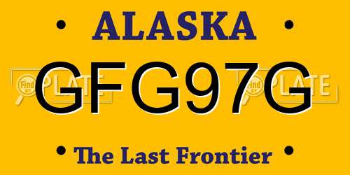 GFG97G Alaska License Plate