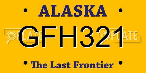 GFH321 Alaska License Plate