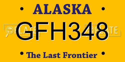 GFH348 Alaska License Plate