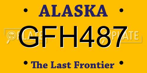 GFH487 Alaska License Plate
