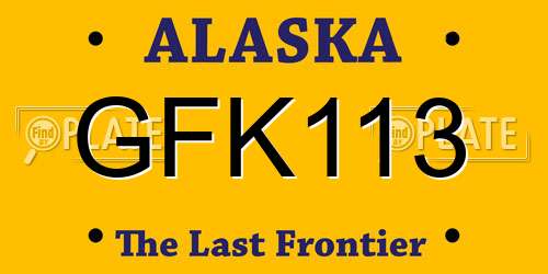 GFK113 Alaska License Plate