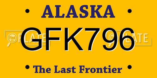 GFK796 Alaska License Plate