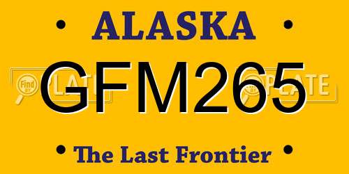 GFM265 Alaska License Plate