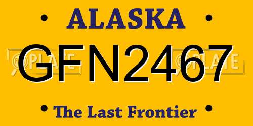 GFN2467 Alaska License Plate