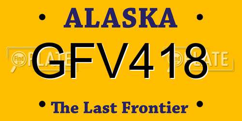 GFV418 Alaska License Plate