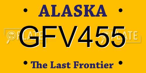 GFV455 Alaska License Plate