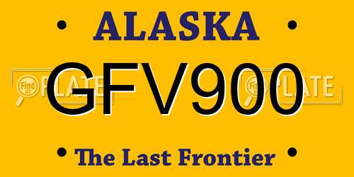 GFV900 Alaska License Plate