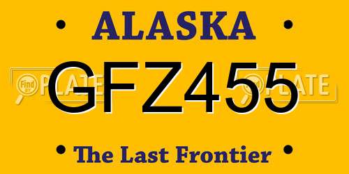 GFZ455 Alaska License Plate