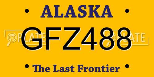 GFZ488 Alaska License Plate