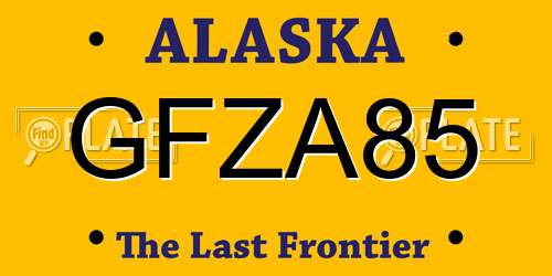 GFZA85 Alaska License Plate