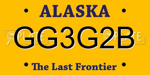 GG3G2B Alaska License Plate