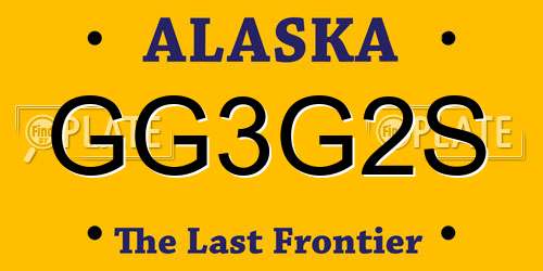 GG3G2S Alaska License Plate