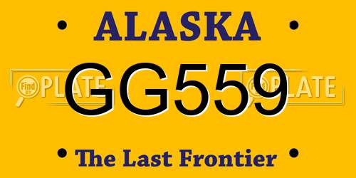 GG559 Alaska License Plate