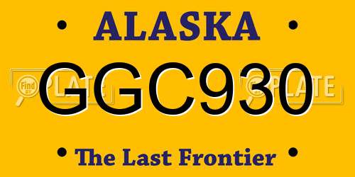GGC930 Alaska License Plate