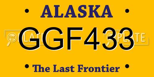 GGF433 Alaska License Plate