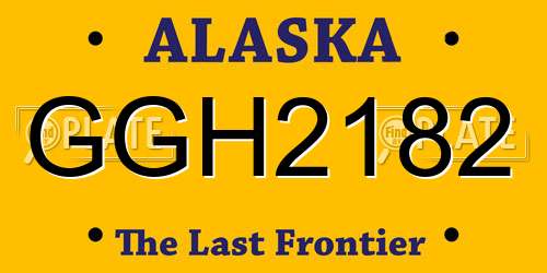 GGH2182 Alaska License Plate