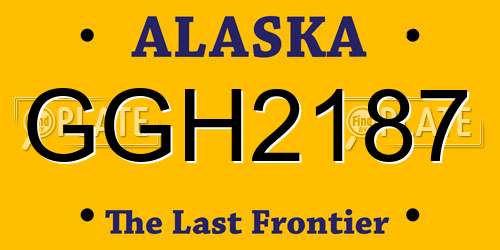 GGH2187 Alaska License Plate