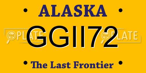 GGII72 Alaska License Plate