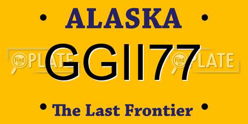 GGII77 Alaska License Plate