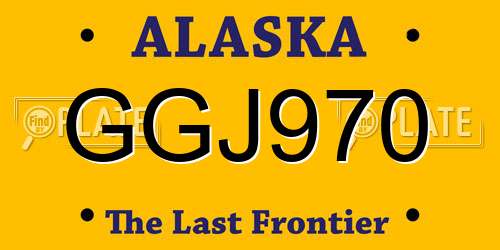 GGJ970 Alaska License Plate