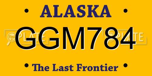 GGM784 Alaska License Plate