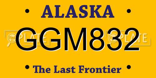 GGM832 Alaska License Plate