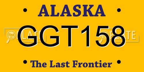GGT158 Alaska License Plate