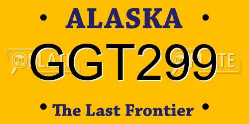 GGT299 Alaska License Plate