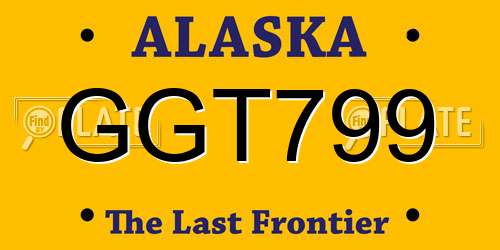 GGT799 Alaska License Plate