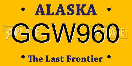 GGW960 Alaska License Plate