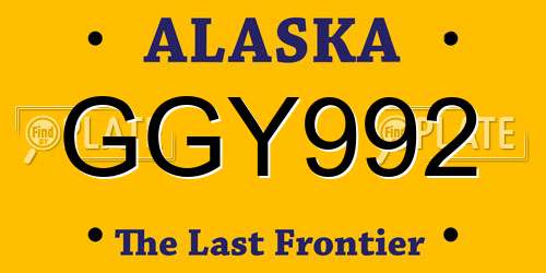 GGY992 Alaska License Plate
