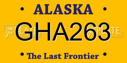 GHA263 Alaska License Plate