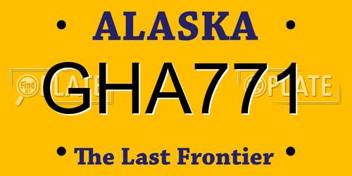 GHA771 Alaska License Plate