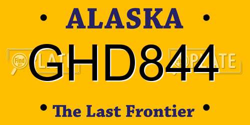 GHD844 Alaska License Plate
