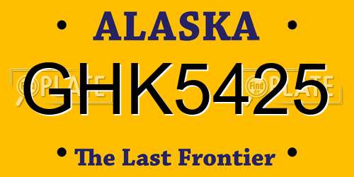 GHK5425 Alaska License Plate