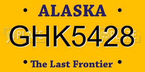 GHK5428 Alaska License Plate
