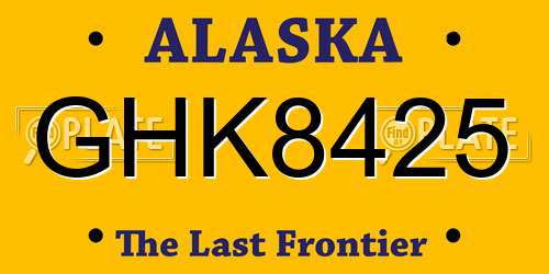 GHK8425 Alaska License Plate