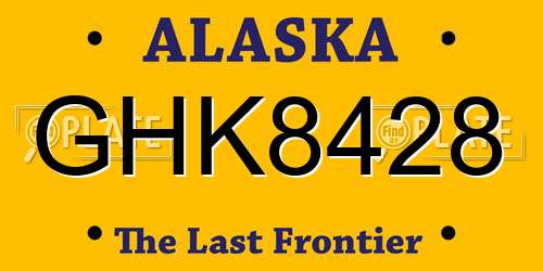 GHK8428 Alaska License Plate