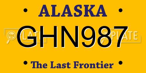 GHN987 Alaska License Plate