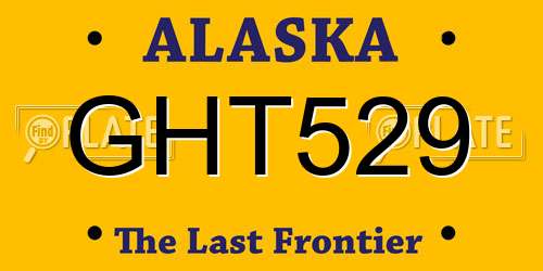 GHT529 Alaska License Plate