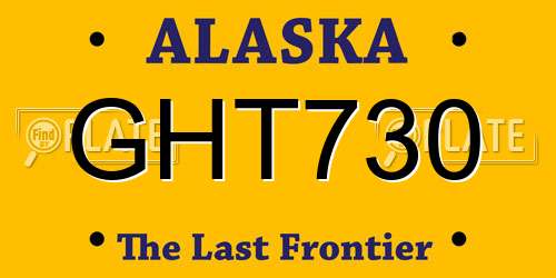 GHT730 Alaska License Plate