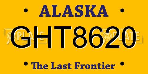 GHT8620 Alaska License Plate