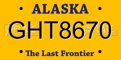 GHT8670 Alaska License Plate