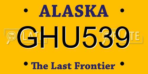 GHU539 Alaska License Plate