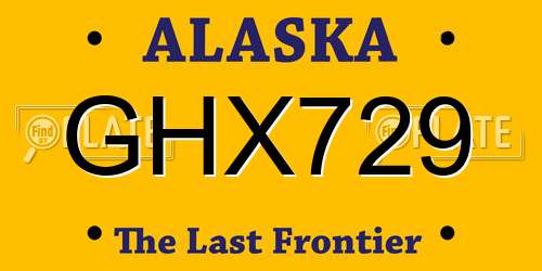 GHX729 Alaska License Plate