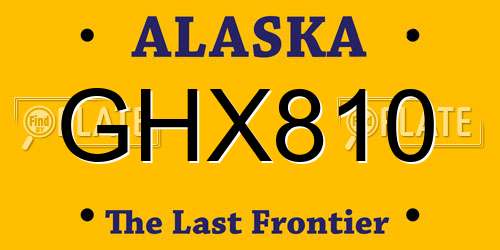 GHX810 Alaska License Plate